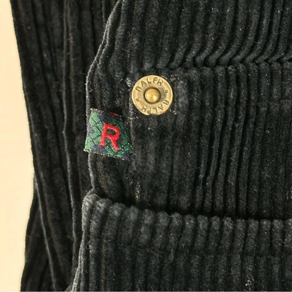 Vintage RALPH Ralph Lauren Black Thick Heavy Corduroy EUC Sz 6